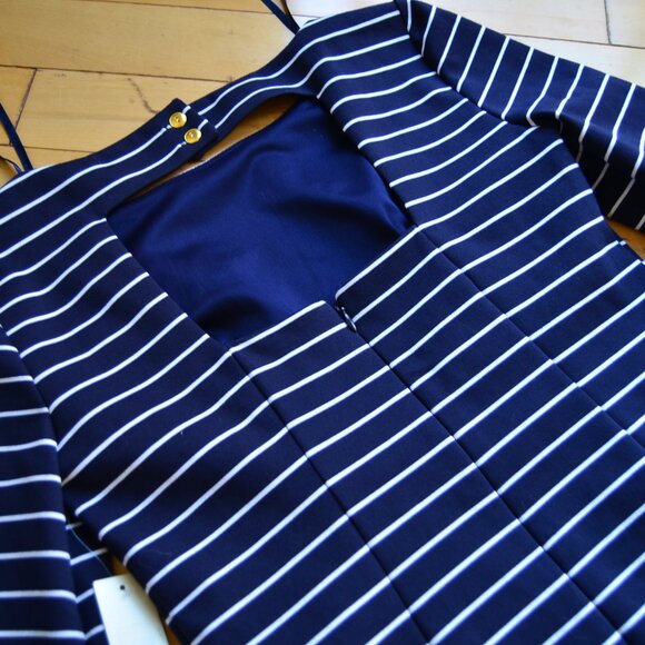 NWT Eliza J Stripe Ponte Knit Dress Size 4 - Picture 15 of 15